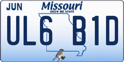 MO license plate UL6B1D