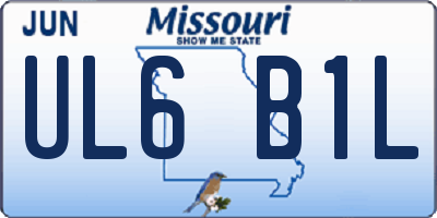 MO license plate UL6B1L