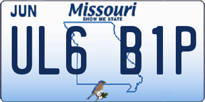 MO license plate UL6B1P