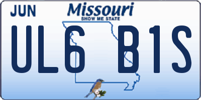 MO license plate UL6B1S