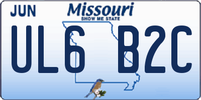 MO license plate UL6B2C