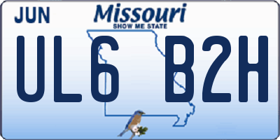 MO license plate UL6B2H