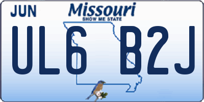 MO license plate UL6B2J