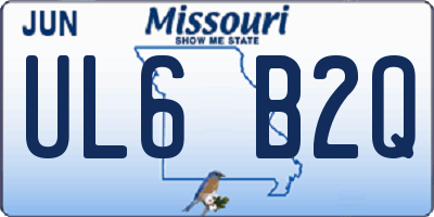 MO license plate UL6B2Q