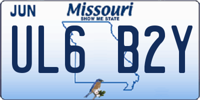 MO license plate UL6B2Y