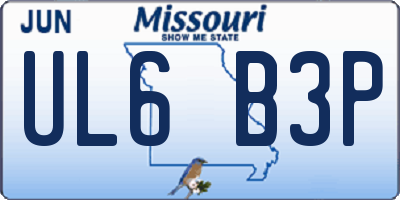 MO license plate UL6B3P