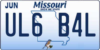 MO license plate UL6B4L
