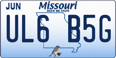 MO license plate UL6B5G