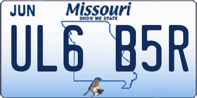 MO license plate UL6B5R