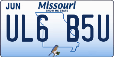 MO license plate UL6B5U