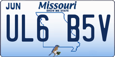 MO license plate UL6B5V