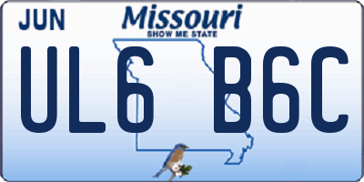 MO license plate UL6B6C