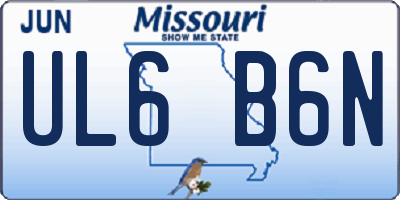 MO license plate UL6B6N