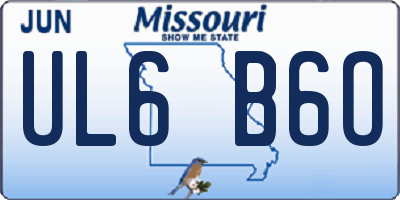 MO license plate UL6B6O