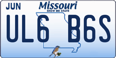 MO license plate UL6B6S