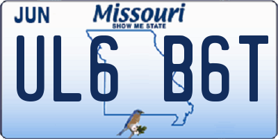 MO license plate UL6B6T