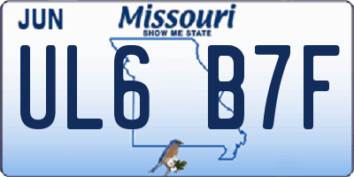 MO license plate UL6B7F