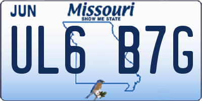 MO license plate UL6B7G