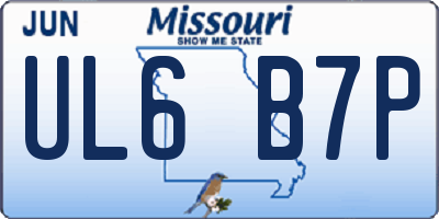 MO license plate UL6B7P