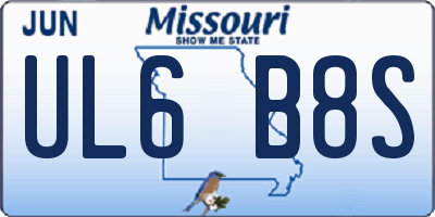 MO license plate UL6B8S