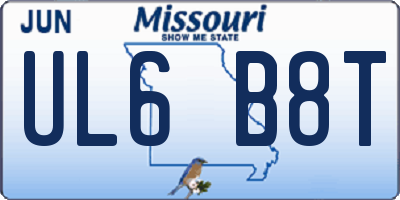 MO license plate UL6B8T
