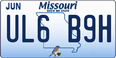 MO license plate UL6B9H