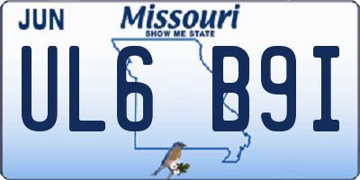 MO license plate UL6B9I