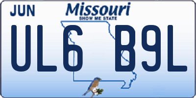 MO license plate UL6B9L
