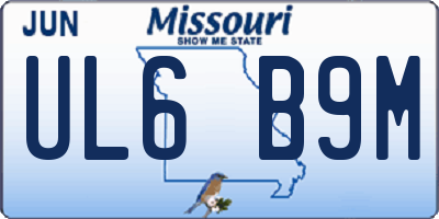 MO license plate UL6B9M