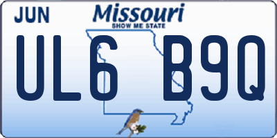 MO license plate UL6B9Q
