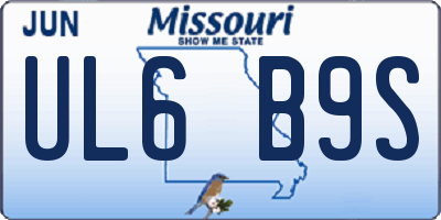 MO license plate UL6B9S