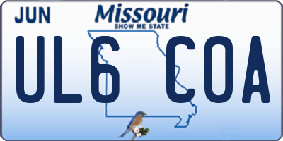 MO license plate UL6C0A