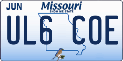 MO license plate UL6C0E