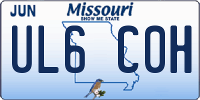 MO license plate UL6C0H