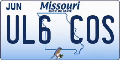MO license plate UL6C0S