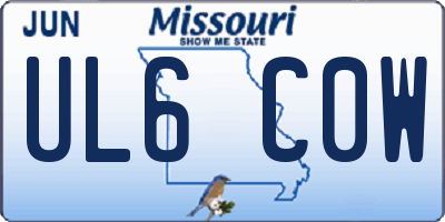 MO license plate UL6C0W