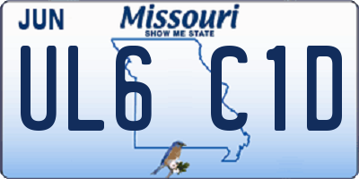 MO license plate UL6C1D
