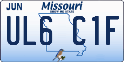 MO license plate UL6C1F