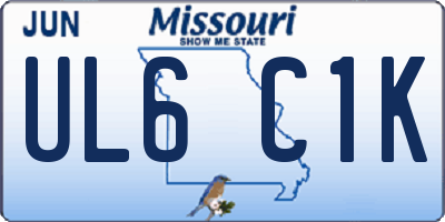 MO license plate UL6C1K