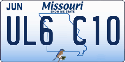 MO license plate UL6C1O