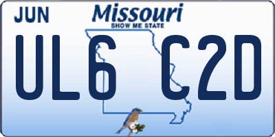 MO license plate UL6C2D