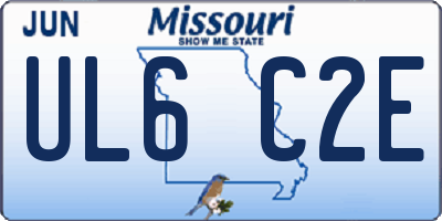 MO license plate UL6C2E