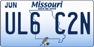 MO license plate UL6C2N