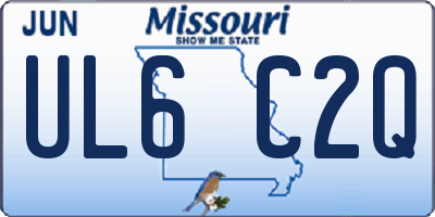 MO license plate UL6C2Q