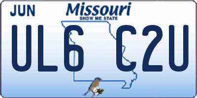 MO license plate UL6C2U
