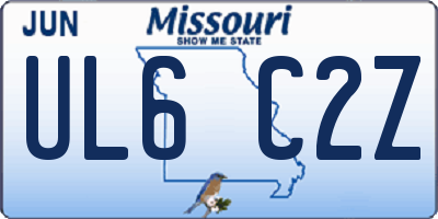 MO license plate UL6C2Z