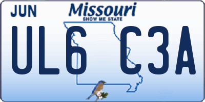 MO license plate UL6C3A
