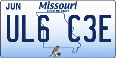 MO license plate UL6C3E
