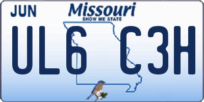 MO license plate UL6C3H