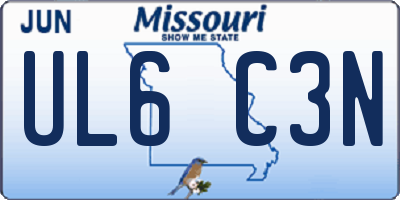 MO license plate UL6C3N